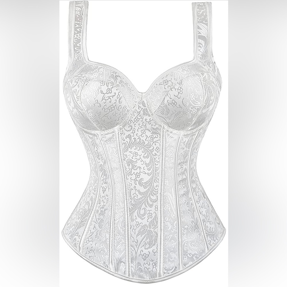 NEW white halter corset, 3XL padded cups comfortable and SEXY